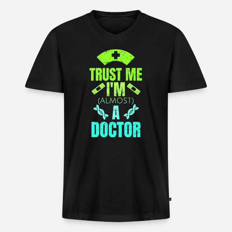 Medizinstudent Geschenk - Männer Premium Bio T-Shirt mit V-Ausschnitt - Schwarz