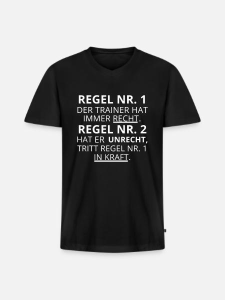 Trainer Lustig Geschenk - Männer Premium Bio T-Shirt mit V-Ausschnitt - Schwarz
