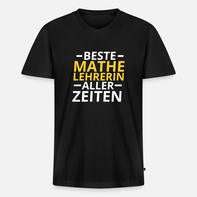 Meilleur professeur de maths - T-shirt encolure en V Premium bio Homme - noir
