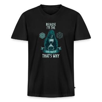 Pen and Paper Geschenkidee Rollenspiel - Männer Premium Bio T-Shirt mit V-Ausschnitt - Schwarz - Vorne - Nico (187cm)
