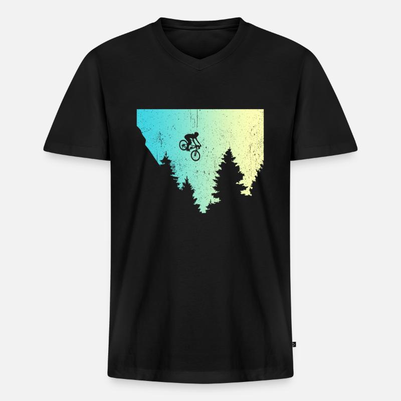 Mountainbiker MTB Geschenk Lustiger Spruch - Männer Premium Bio T-Shirt mit V-Ausschnitt - Schwarz
