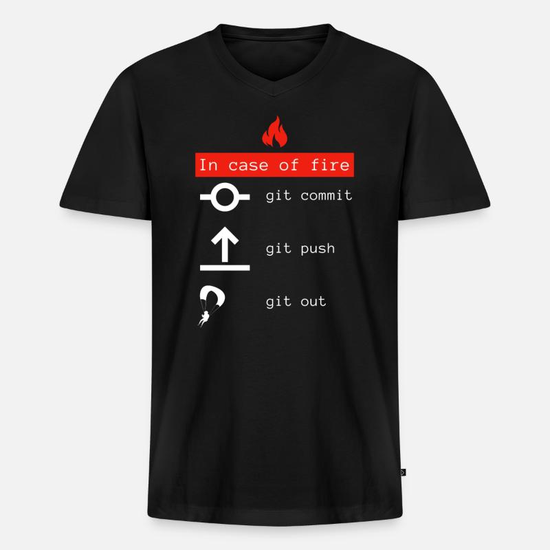 Idée cadeau programmeur codeur - T-shirt encolure en V Premium bio Homme - noir