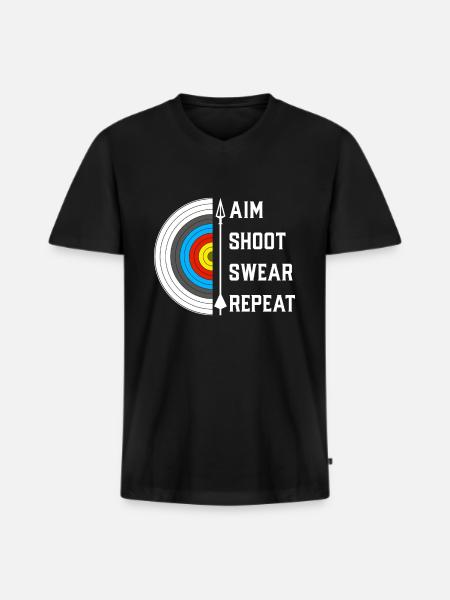 Archery gift - Men's Premium Organic T-shirt with V-neck - black
