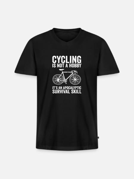 Lustige Radfahrer-Geschenkidee - Männer Premium Bio T-Shirt mit V-Ausschnitt - Schwarz