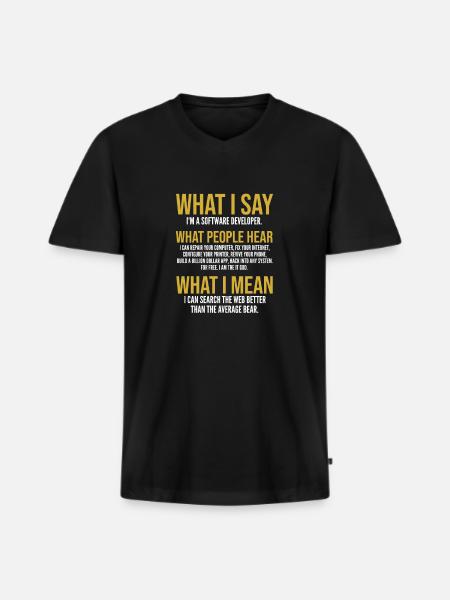 Software developer - Men's Premium Organic T-shirt with V-neck - black