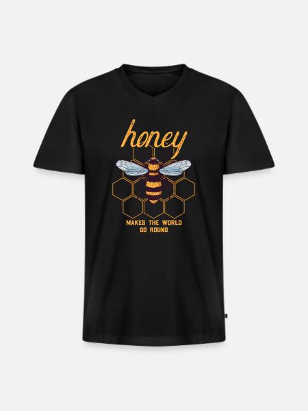 Imker Imkerei-Geschenk - Männer Premium Bio T-Shirt mit V-Ausschnitt - Schwarz