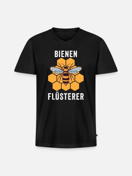 Bienenflüsterer - Männer Premium Bio T-Shirt mit V-Ausschnitt - Schwarz