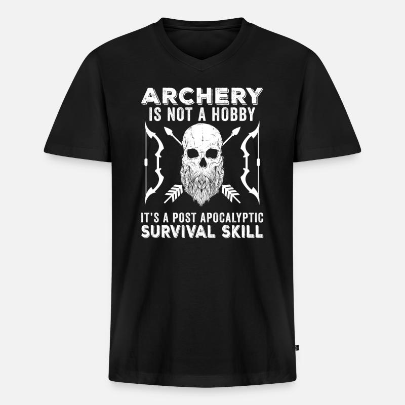 Geschenkidee für Bogenschützen - Männer Premium Bio T-Shirt mit V-Ausschnitt - Schwarz