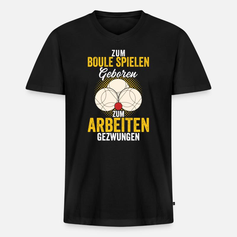 Boulespieler Boccia Geschenk - Männer Premium Bio T-Shirt mit V-Ausschnitt - Schwarz