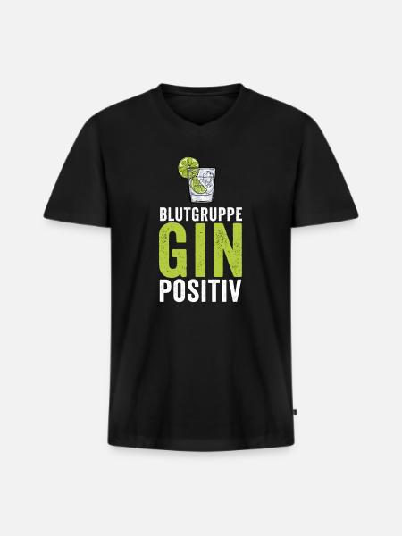 Gin lovers alcohol funny - Men's Premium Organic T-shirt with V-neck - black