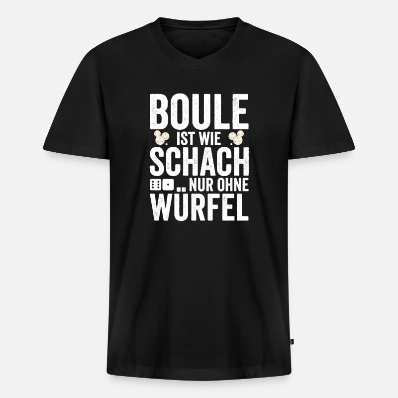 Boule Spieler Geschenkidee - Männer Premium Bio T-Shirt mit V-Ausschnitt - Schwarz