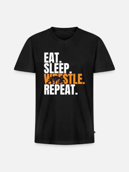 Gift idea for wrestlers - Men's Premium Organic T-shirt with V-neck - black