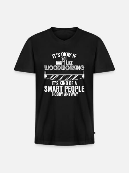 Woodworker Funny gift idea - Men's Premium Organic T-shirt with V-neck - black