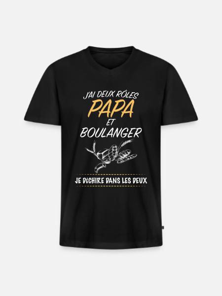 Bakery Bakery Baker dad - Men's Premium Organic T-shirt with V-neck - black