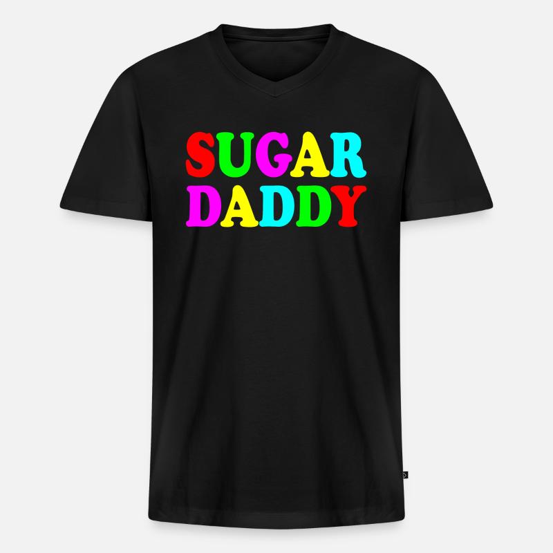 Sugar daddy - Männer Premium Bio T-Shirt mit V-Ausschnitt - Schwarz