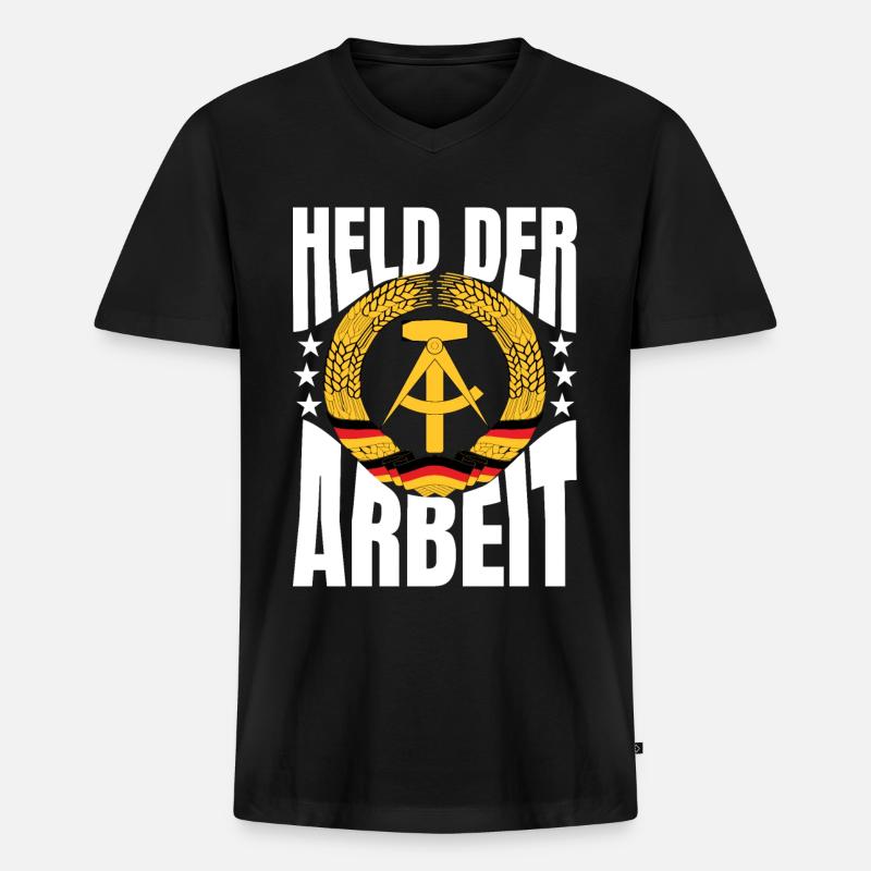 Held der Arbeit Geschenk - Männer Premium Bio T-Shirt mit V-Ausschnitt - Schwarz