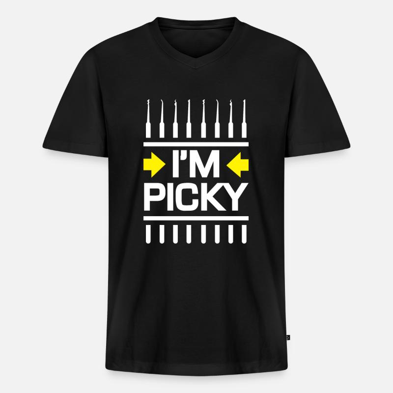 IM Picky Lockpicking Lockpicker - Männer Premium Bio T-Shirt mit V-Ausschnitt - Schwarz