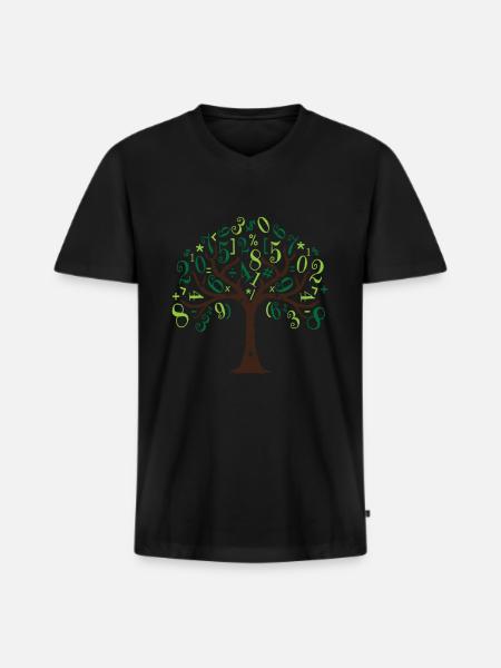 Math tree Math tree Mathematics - Men's Premium Organic T-shirt with V-neck - black