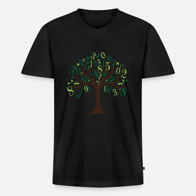 Math tree Math tree Mathematics - Men's Premium Organic T-shirt with V-neck - black