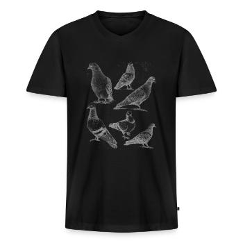 Tauben Arten Taube - Männer Premium Bio T-Shirt mit V-Ausschnitt - Schwarz - Vorne - Nico (187cm)