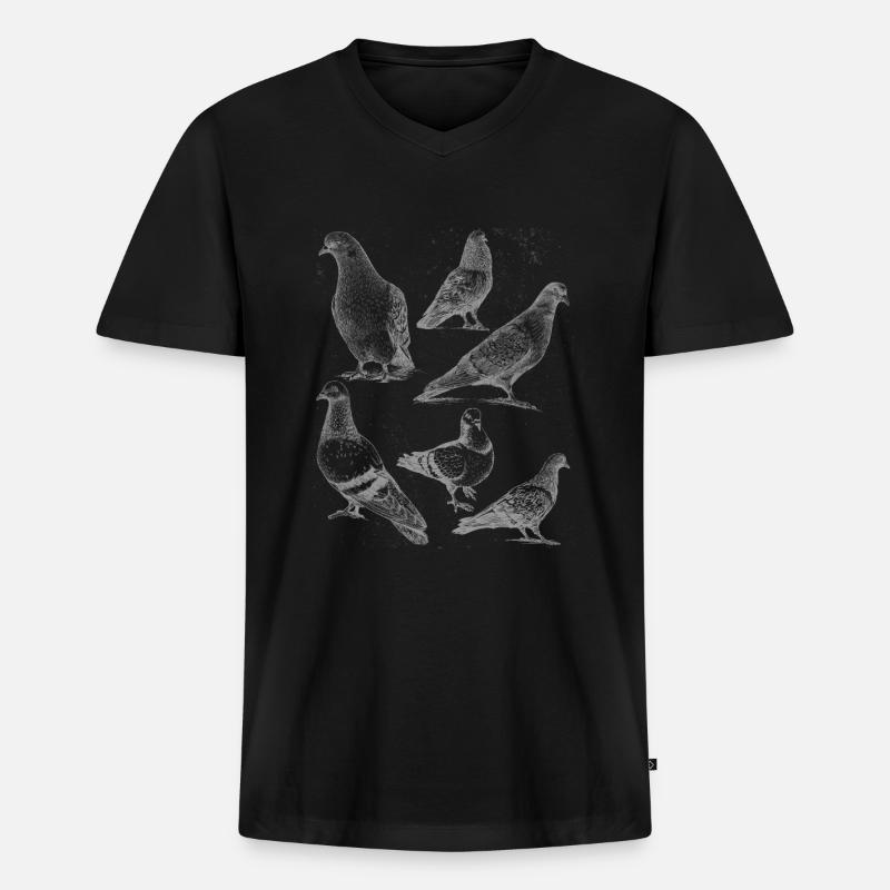 Tauben Arten Taube - Männer Premium Bio T-Shirt mit V-Ausschnitt - Schwarz