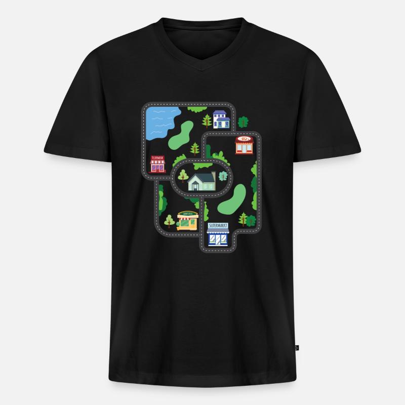 Spielteppich Spielmatte Massage - Männer Premium Bio T-Shirt mit V-Ausschnitt - Schwarz