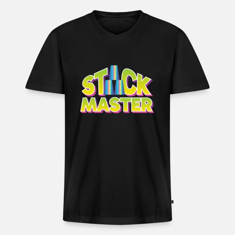 Cup Stacking Stack Master - Männer Premium Bio T-Shirt mit V-Ausschnitt - Schwarz