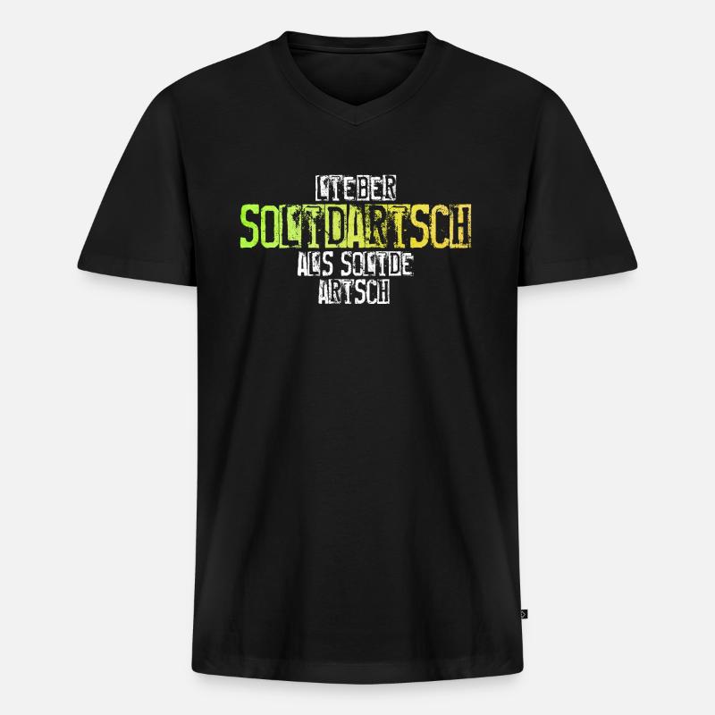 Better Solidary than Solid Aryan - Men's Premium Organic T-shirt with V-neck - black