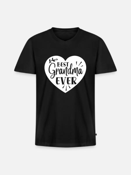 Bestes Großmutter-Geschenk aller Zeiten - Männer Premium Bio T-Shirt mit V-Ausschnitt - Schwarz