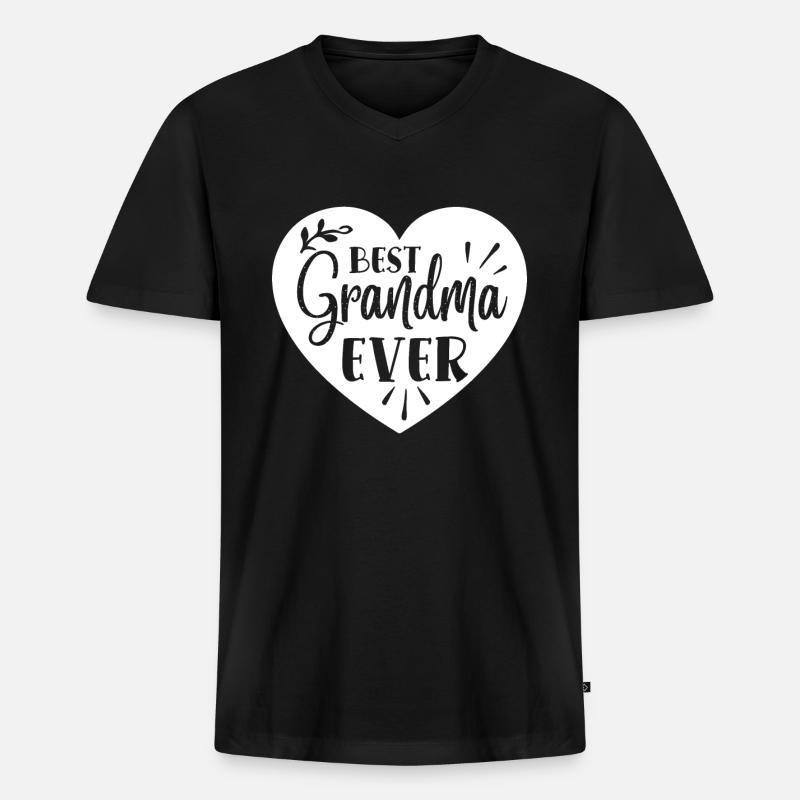 Bestes Großmutter-Geschenk aller Zeiten - Männer Premium Bio T-Shirt mit V-Ausschnitt - Schwarz