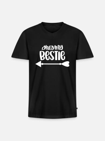 She's My Bestie - Men's Premium Organic T-shirt with V-neck - black