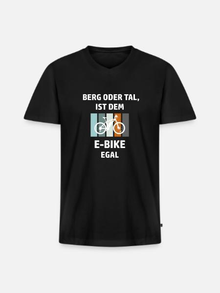 E-Bike Spruch - Männer Premium Bio T-Shirt mit V-Ausschnitt - Schwarz