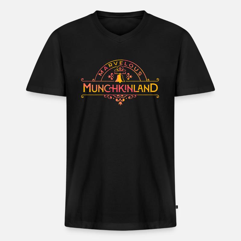 Wicked Design Marvelous Munchkinland - Männer Premium Bio T-Shirt mit V-Ausschnitt - Schwarz