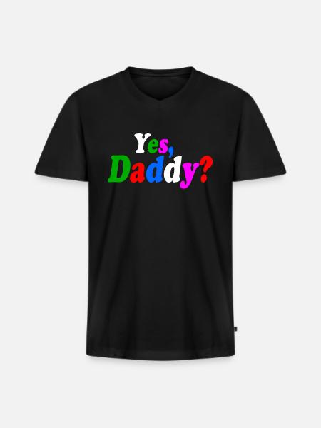 Yes daddy - Men's Premium Organic T-shirt with V-neck - black