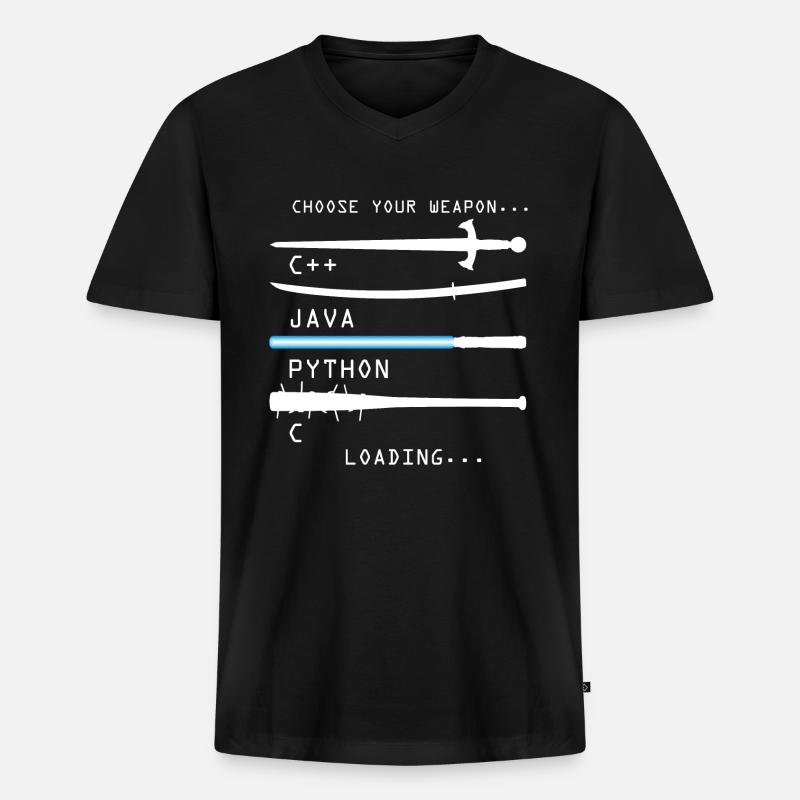 Programmieren - Männer Premium Bio T-Shirt mit V-Ausschnitt - Schwarz