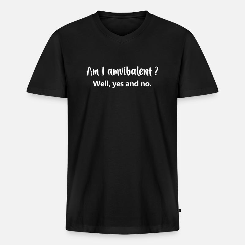 Ambivalent - Männer Premium Bio T-Shirt mit V-Ausschnitt - Schwarz