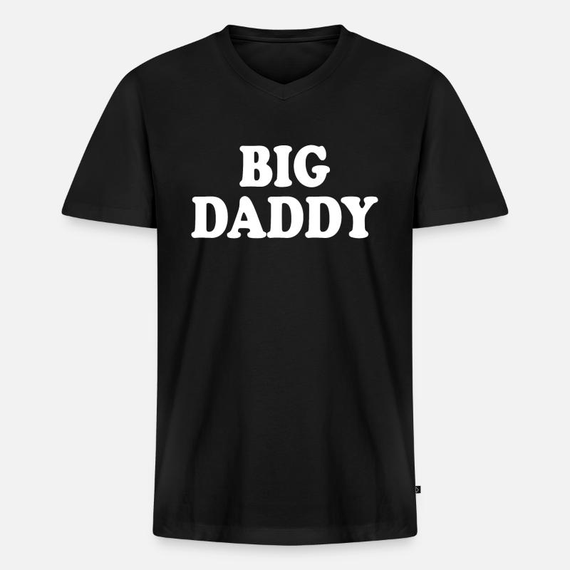 Big daddy - Männer Premium Bio T-Shirt mit V-Ausschnitt - Schwarz
