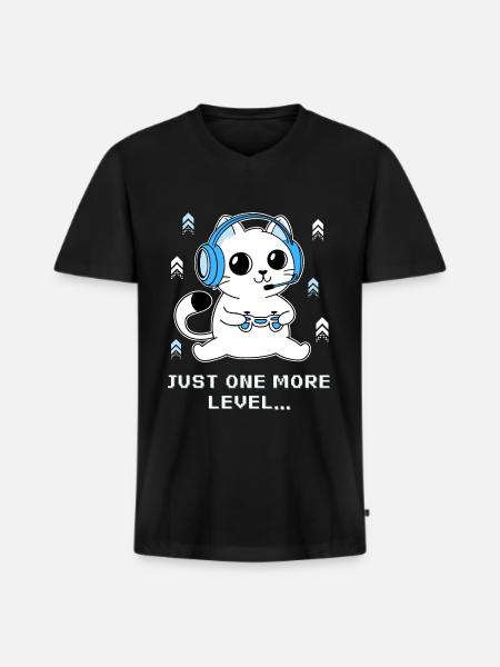 Nur noch eine Ebene - Männer Premium Bio T-Shirt mit V-Ausschnitt - Schwarz