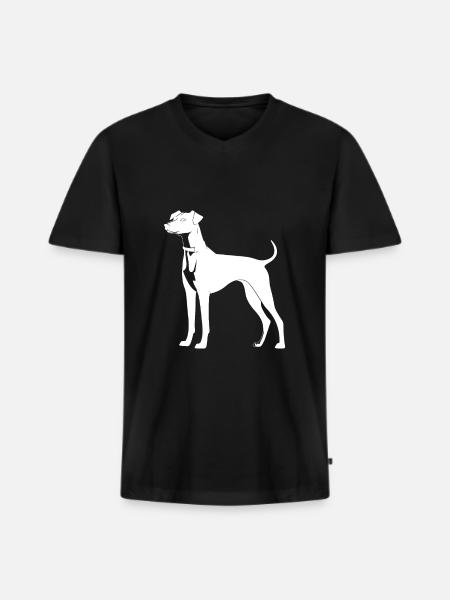 Whippet Dog Silhouette - Men's Premium Organic T-shirt with V-neck - black