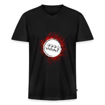 Eier symbol - Männer Premium Bio T-Shirt mit V-Ausschnitt - Schwarz - Vorne - Nico (187cm)