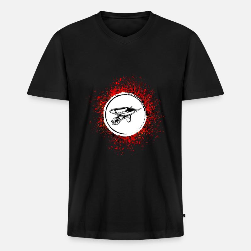 Schubkarre Symbol - Männer Premium Bio T-Shirt mit V-Ausschnitt - Schwarz