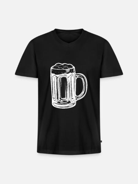 Beer Mug Beer - Men's Premium Organic T-shirt with V-neck - black