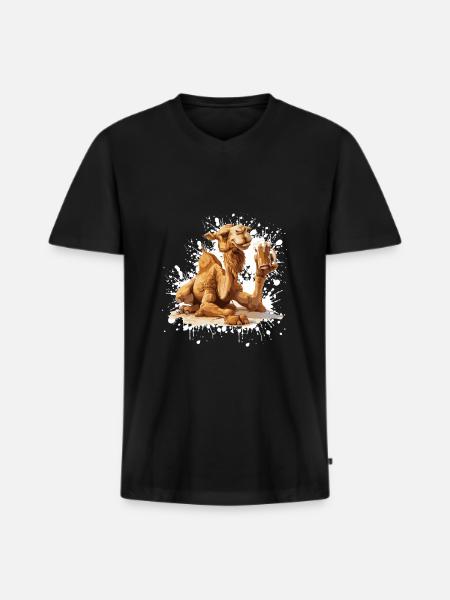 Camel Beer Funny - Men's Premium Organic T-shirt with V-neck - black