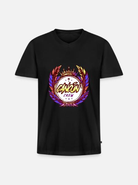 Cancun Crew Bunt - Männer Premium Bio T-Shirt mit V-Ausschnitt - Schwarz