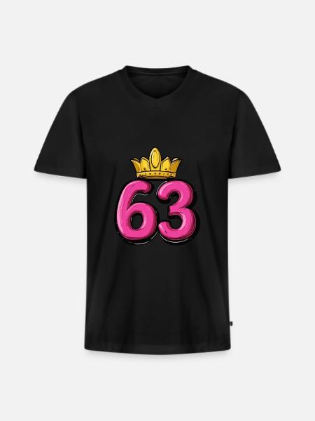 63 Number Krone - Men's Premium Organic T-shirt with V-neck - black