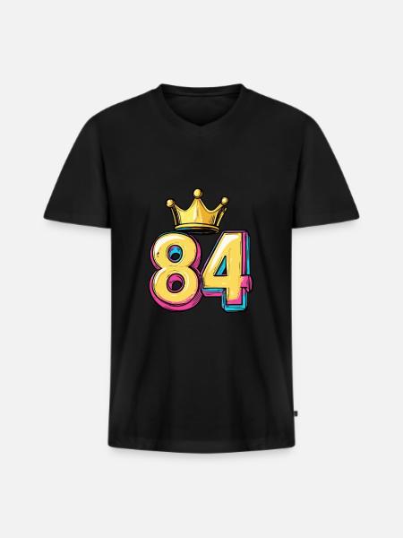 84 Number Krone - Men's Premium Organic T-shirt with V-neck - black
