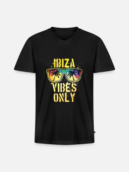 Ibiza Vibes Saying - Men's Premium Organic T-shirt with V-neck - black