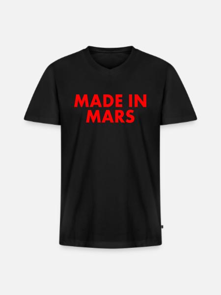 Made in mars - Men's Premium Organic T-shirt with V-neck - black