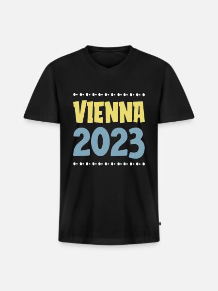 Vienna 2023 Wien - Men's Premium Organic T-shirt with V-neck - black