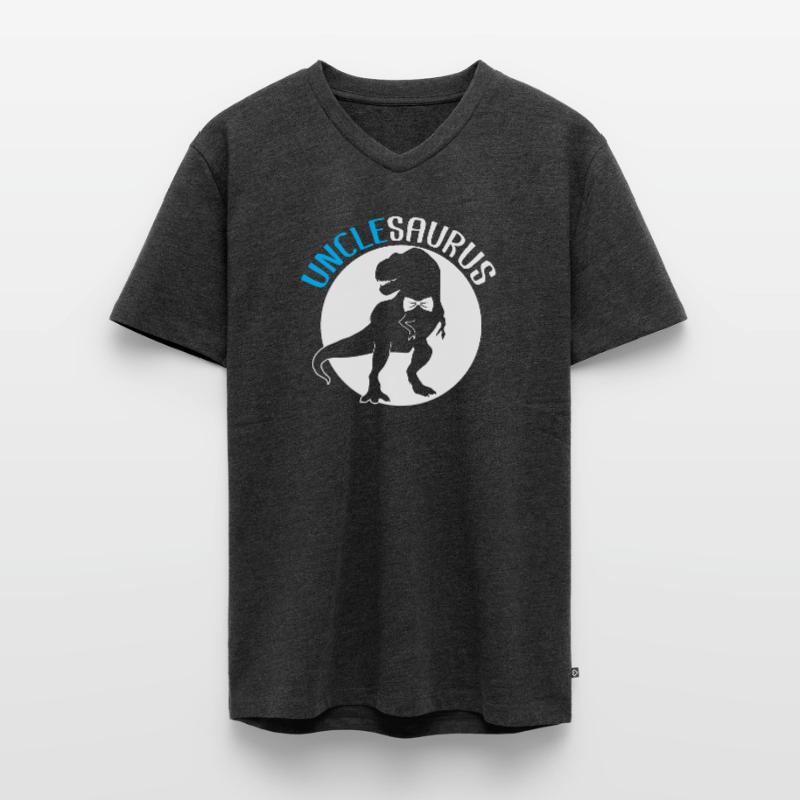 Unclesaurus Men's Premium Organic T-shirt with V-neck